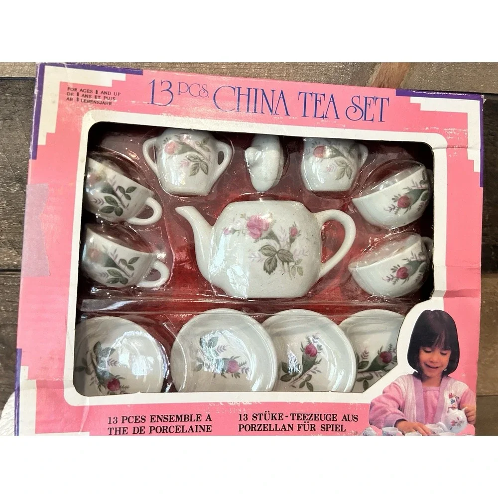 Rare Vintage 90s Mini China Tea Set In‎ Box. Used Once